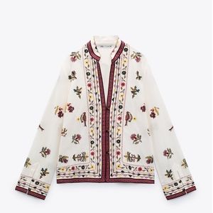 Zara embroidered cotton jacket